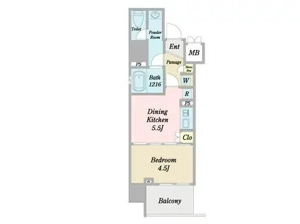 プライマル西大島小名木川(1DK/9階)の間取り写真