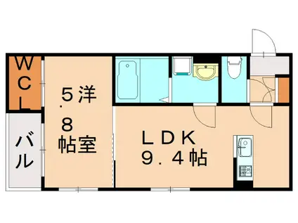 グランソレイユ篠崎(1LDK/1階)の間取り写真
