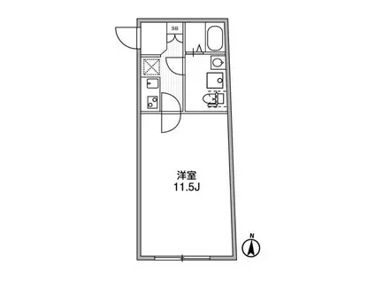 アルティザ西大井ソノリテ(1K/2階)の間取り写真