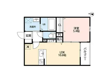 ジョアンガーデン(1LDK/3階)の間取り写真