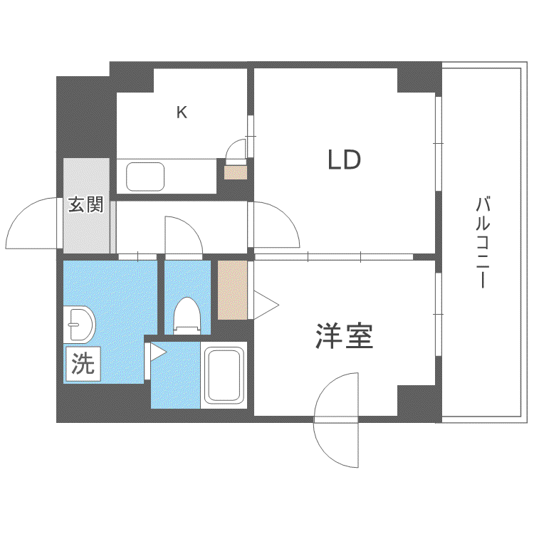 I-FRONT NAEBO (1LDK/6階)の間取り写真