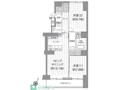 TS GARDEN北柏 2号棟(2LDK/5階)の間取り写真