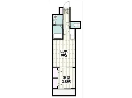 サンクレシア戸畑駅前(1LDK/1階)の間取り写真