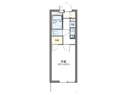 レオパレス青木橋(1K/1階)の間取り写真