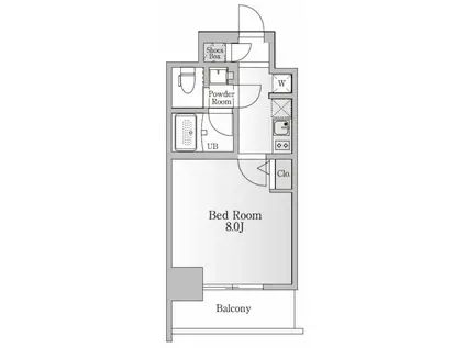 NTPRレジデンス芝浦三丁目(1K/3階)の間取り写真