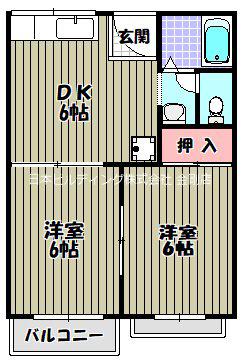 トータスメール(2DK/2階)の間取り写真