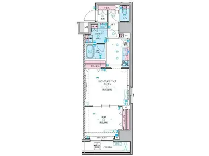 GENOVIA 東神田 GREEN VEIL(1LDK/10階)の間取り写真