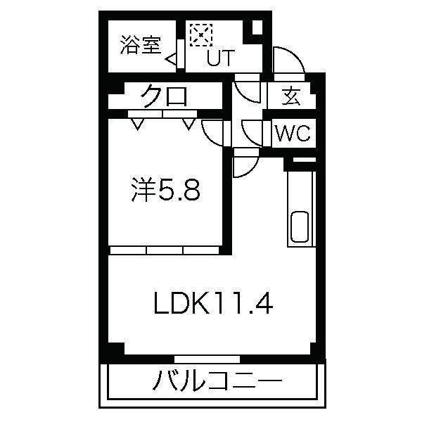 COQ GASSEAU(1LDK/2階)の間取り写真