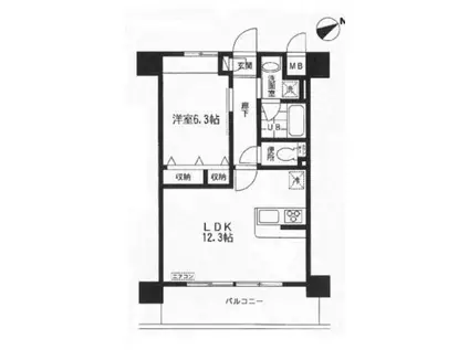 都営新宿線 森下駅(東京) 徒歩5分 8階建 築13年(1LDK/2階)の間取り写真