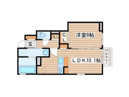 D-ROOMエクセル(1LDK/1階)の間取り写真