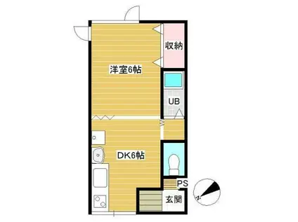 グルッペ(1DK/2階)の間取り写真