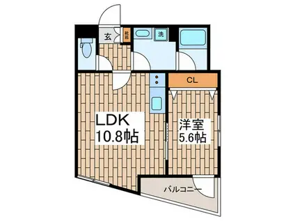 グリセリン・クイーン(1LDK/2階)の間取り写真