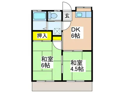 サンライズ洋光台(2DK/1階)の間取り写真