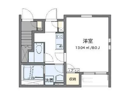 クレイノKIYOMIII(1K/1階)の間取り写真