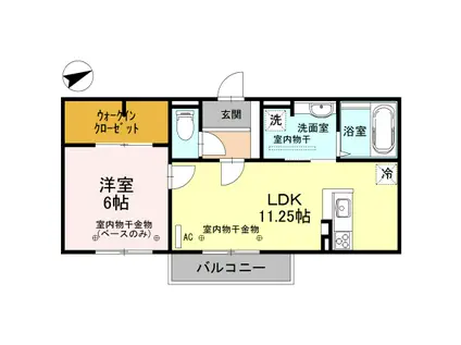 プリムール(1LDK/3階)の間取り写真