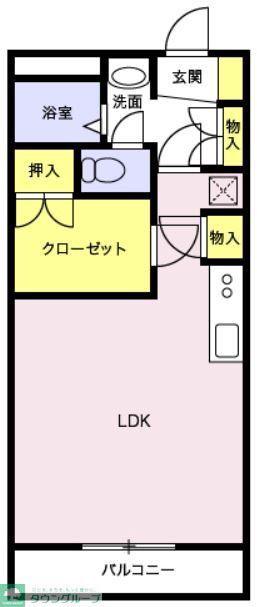 高砂ハイツ石原Ⅰ(ワンルーム/3階)の間取り写真