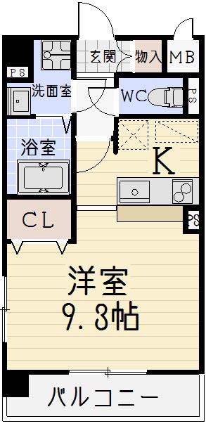ボヤージュ(1K/1階)の間取り写真