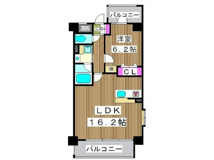 アファン大山(1LDK/6階)の間取り写真