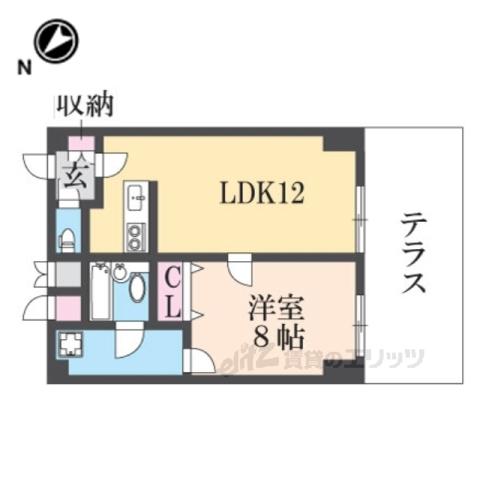 ルミエール間宮(1LDK/1階)の間取り写真