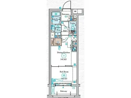 GENOVIA川崎V(1DK/2階)の間取り写真