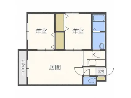 エストパトリア(2LDK/3階)の間取り写真