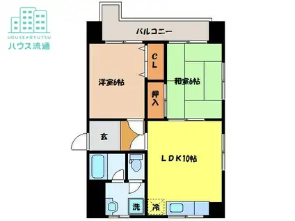 プラスドゥカネガエ(2LDK/5階)の間取り写真