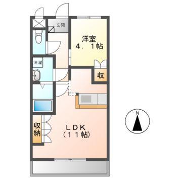 フルスパッセンA(1LDK/1階)の間取り写真