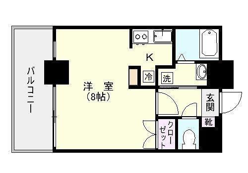 スカリナータ城南通(1K/4階)の間取り写真