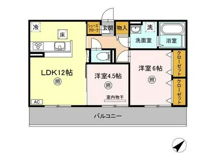 ソフィヤコンフォール(2LDK/1階)の間取り写真