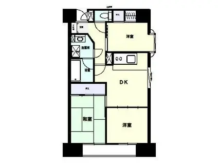 ライオンズマンション片平キャンパス(2LDK/9階)の間取り写真