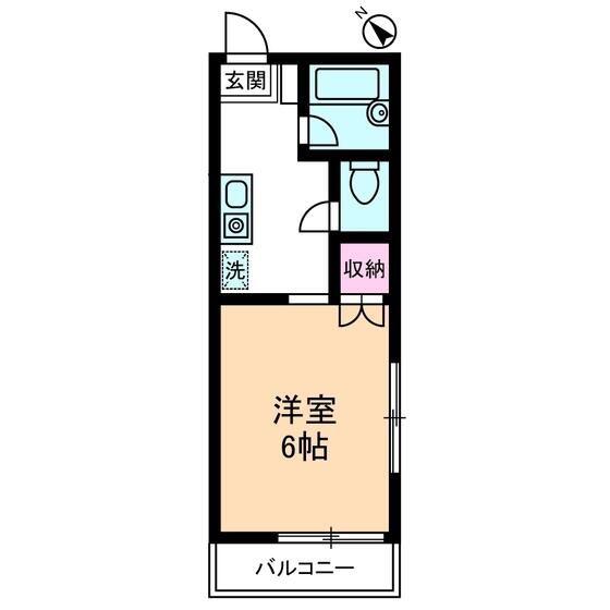 エンゼルフラッツ(ワンルーム/1階)の間取り写真