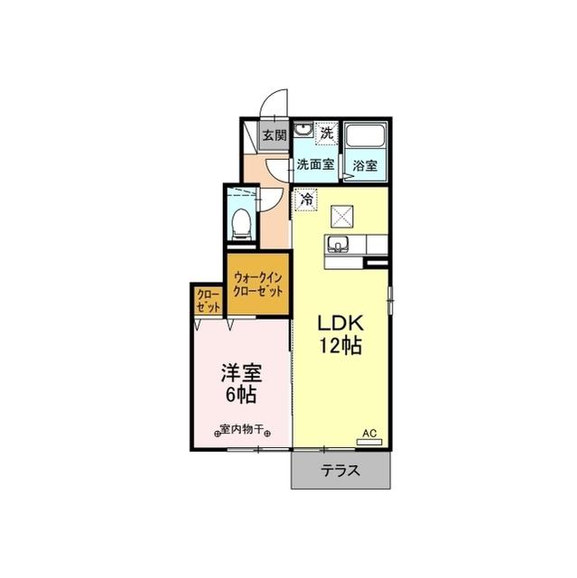 D-ROOM モダンコート古上条(1LDK/1階)の間取り写真
