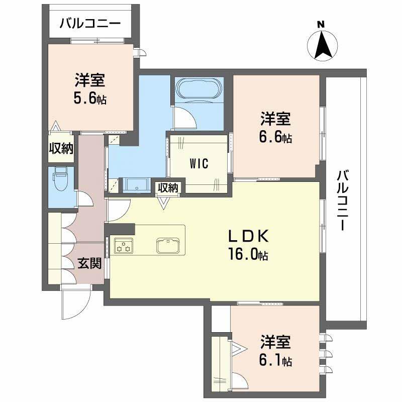 メゾンブランカあびこ南(3LDK/2階)の間取り写真