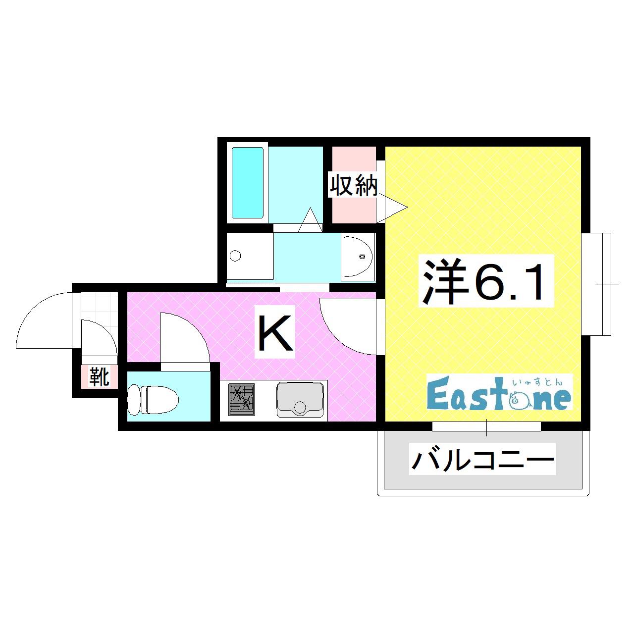 BASE 1ST(1K/4階)の間取り写真