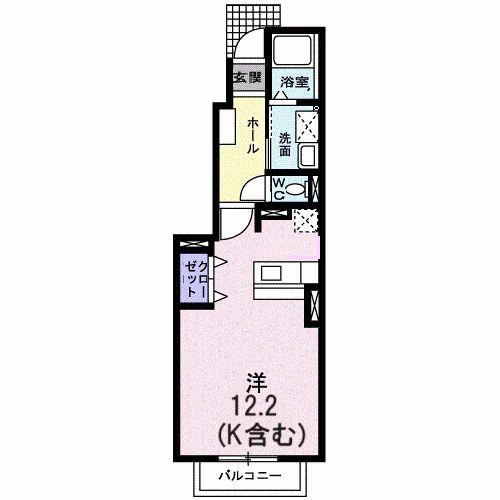 アイベルン C棟(ワンルーム/1階)の間取り写真