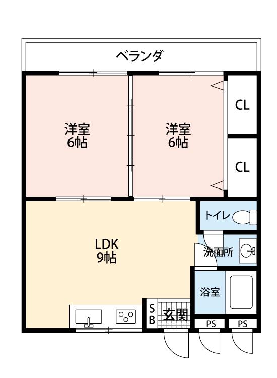 第3関根マンション(2LDK/2階)の間取り写真