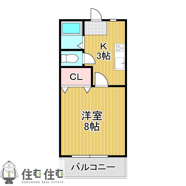 リブラン・ドゥ(1K/2階)の間取り写真