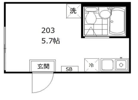リプロン東矢口(ワンルーム/2階)の間取り写真
