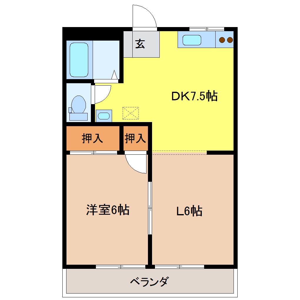 COLSERI (1LDK/3階)の間取り写真