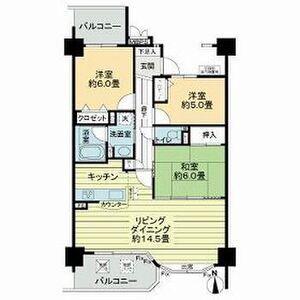 ライオンズガーデン八田(3LDK/11階)の間取り写真