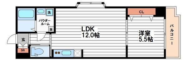 地下鉄谷町線 谷町四丁目駅 徒歩7分 10階建 築18年(1LDK/9階)の間取り写真