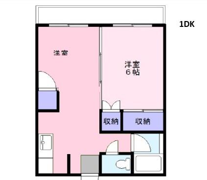 ウッディサンハイム(2DK/6階)の間取り写真