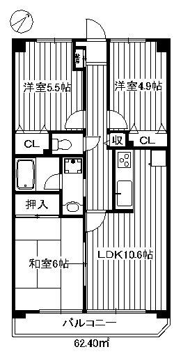エディフィシオ成増(3LDK/4階)の間取り写真