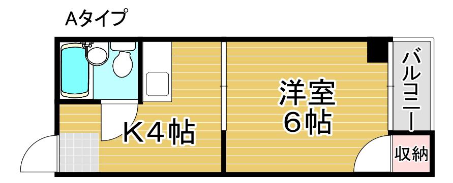 サニーハイツタカヨシ(1K/3階)の間取り写真