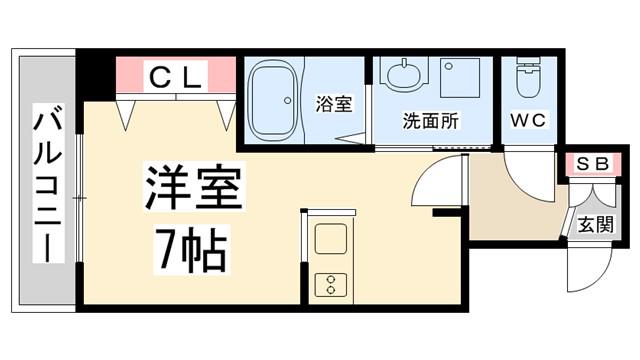 ラフォート・キセラI(1K/3階)の間取り写真