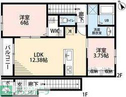 リーブルファイン鷲宮駅(2LDK/2階)の間取り写真