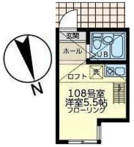 ユナイト南太田ジヴェルニー(ワンルーム/1階)の間取り写真
