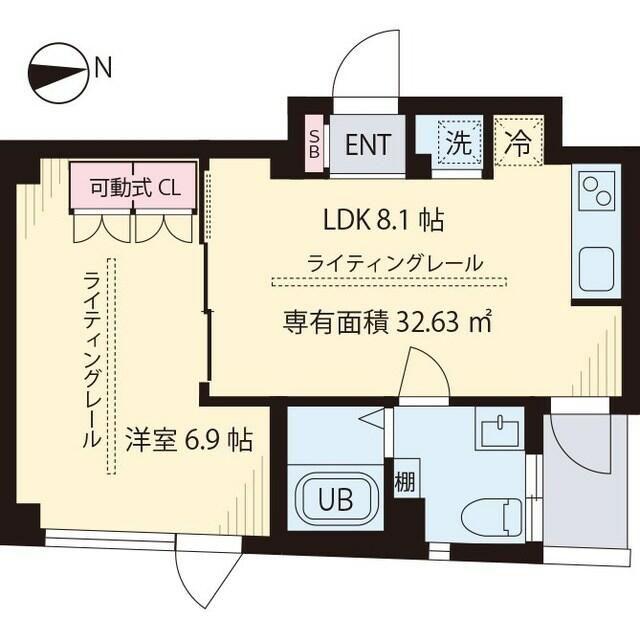 エルプラド自由が丘(1LDK/4階)の間取り写真