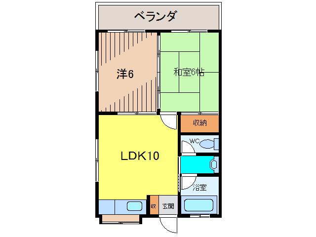 ターミハイツ(2LDK/3階)の間取り写真