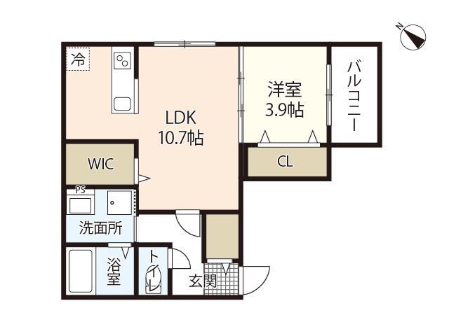D5舟入南(1LDK/1階)の間取り写真